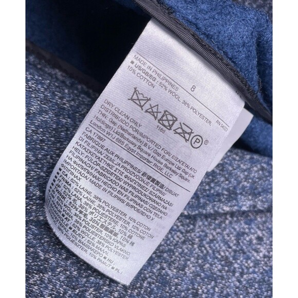 Banana Republic Women 8 Blazer Coat Wool Textured Knit Career Heathered Blue - Picture 7 of 13